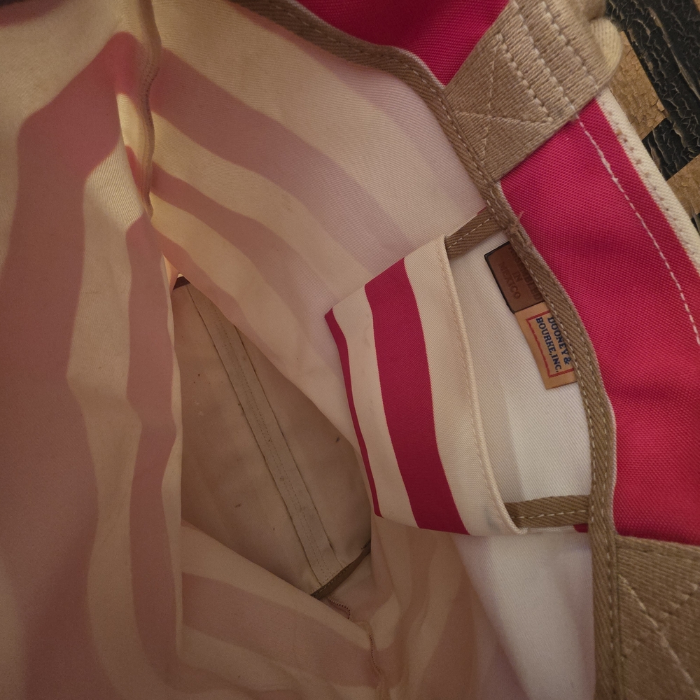 Dooney & Bourke Red and White Striped Tote Bag - Picture 7 of 13